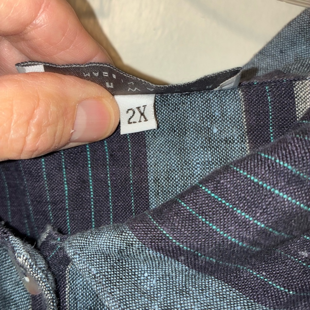 Bryn Walker Liner Striped Button-Up Shirt 2X - Picture 3 of 6